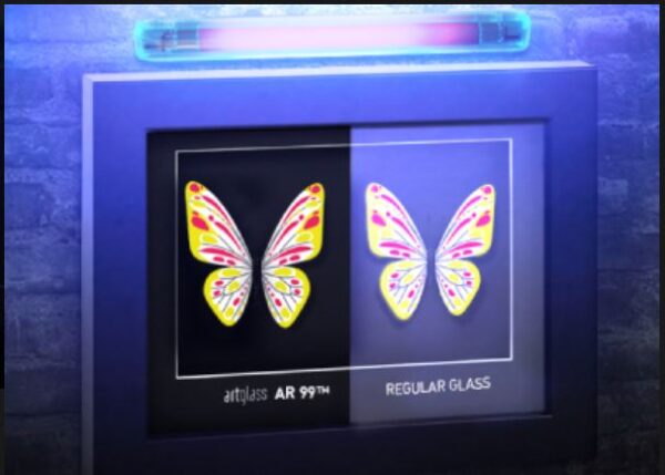 UV-GLAS 2 MM. - ANTI REFLEX - 99% UV-BESKYTTELSE
